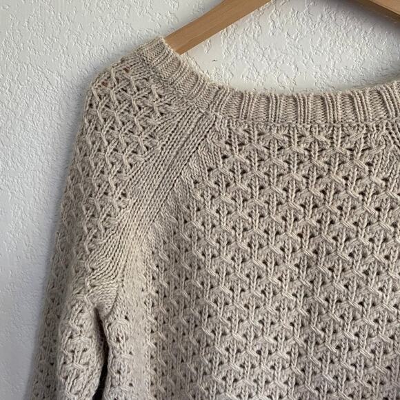 Banana Republic Star-Stitch Knit Crew Pullover Sweater‎ Merino Wool Alpaca Blend - Picture 8 of 12